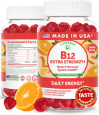Lunakai Gominolas de Vitamina B12 3000mcg - Metilcobalamina para Energía y Metabolismo