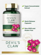 Carlyle Garra del Diablo Suplemento Herbal | 200 Cápsulas | No Transgénico y Sin Gluten