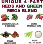 Peak Performance Kids Greens and Reds Superfood Powder - Polvo de Superalimentos Orgánicos con 25+ Frutas y Verduras para Niños