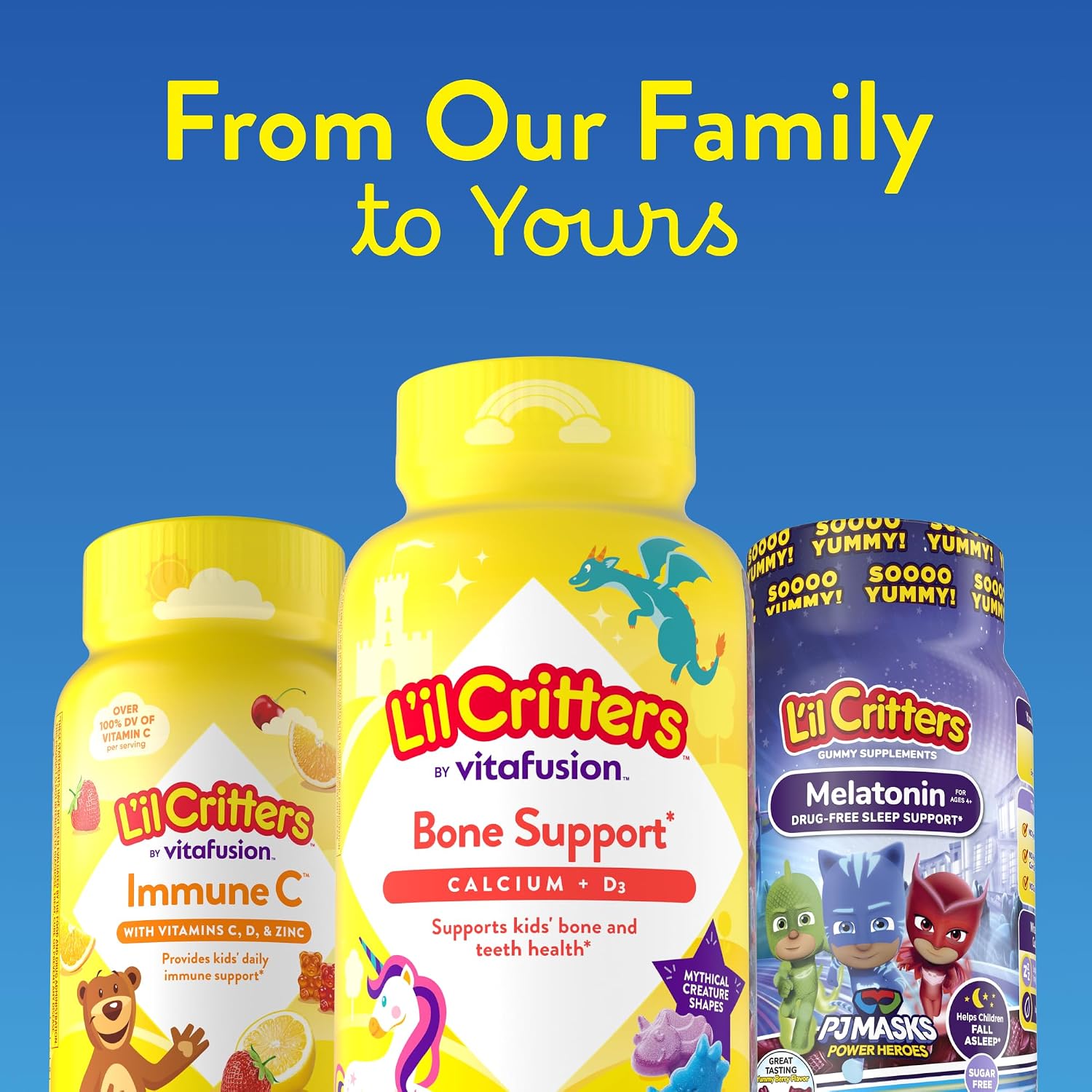 L'il Critters Multivitamin Gummies para niños - 90 gominolas - con vitaminas B, C, D, E - sabores variados - sin gluten ni lácteos - complemento digestivo