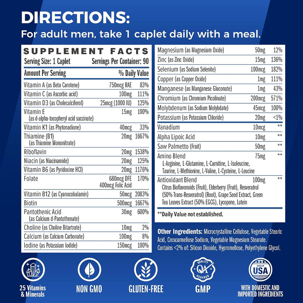 Vitamin World Ultra 360 Multivitamínico para Hombres One Daily, 90 Comprimidos
