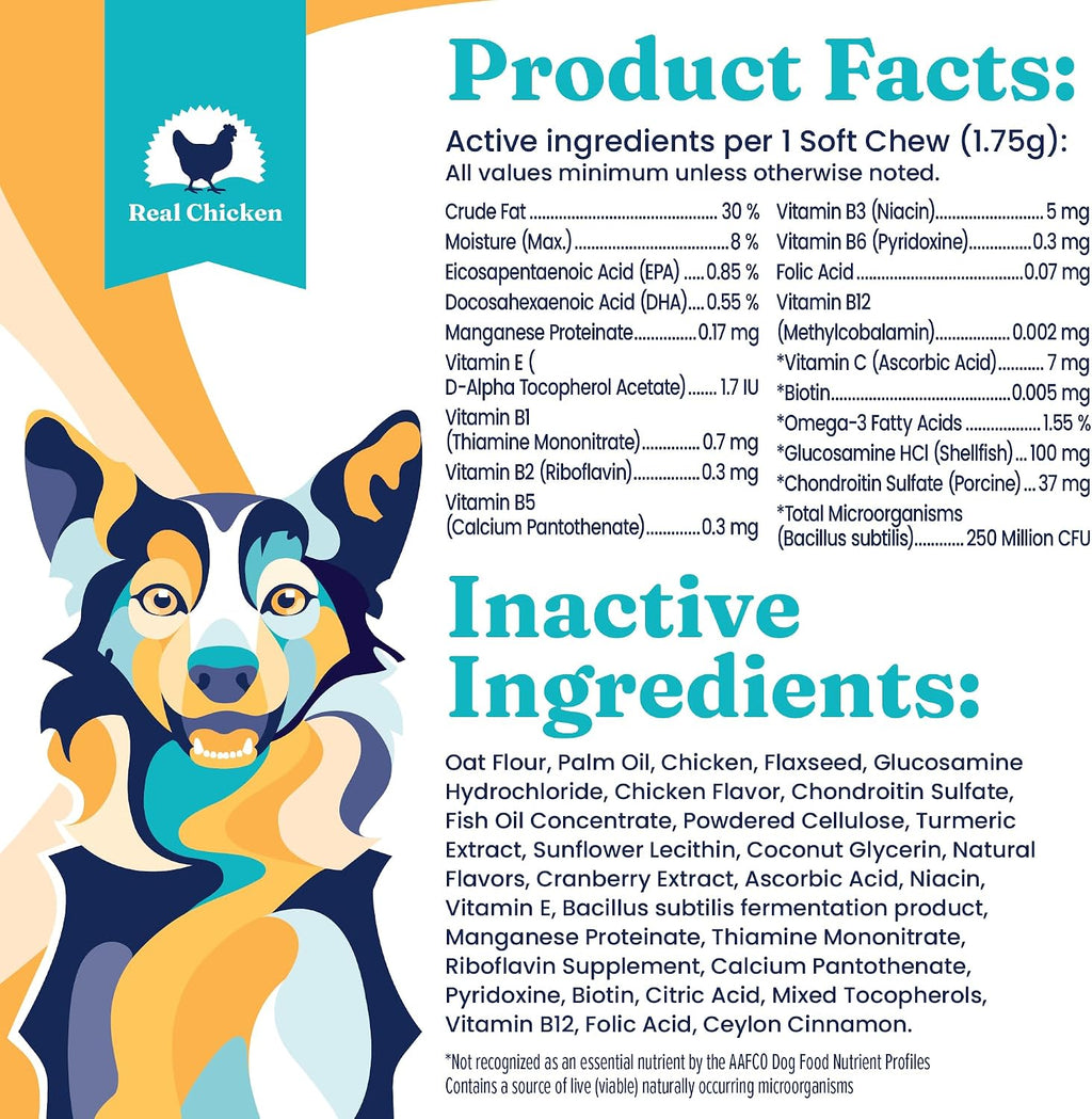 Solid Gold Multivitamínico para Perros Senior - Masticables con Glucosamina, Probióticos y Vitaminas - 120 unidades