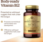 Solgar Metilcobalamina (Vitamina B12) 5000 mcg, 60 Nuggets - Sabor a Cereza