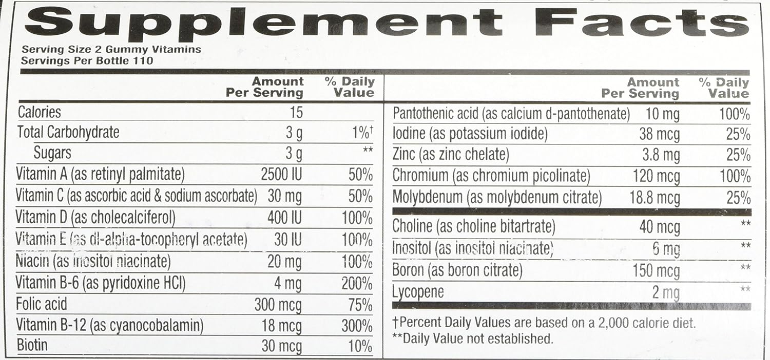 Vitafusion Multivitamínico para Hombre en Gomitas, 220 unidades