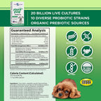 Vital Planet Flora Dog Probióticos para Perros – 20 Mil Millones de Cultivos, 10 Cepas – 30 Cápsulas de Liberación Retardada