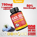 Cápsulas de Semilla Negra Pura 750mg - Suplemento Natural de Papnami (90 Cápsulas, 3 Meses)
