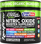 NosFlow Suplemento de Óxido Nítrico para Hombres | Remolacha, Taurina, L-Arginina, Ácido Málico, L-Citrulina, Corteza de Pino, Glicerol, Agmatina, Semilla de Uva, Vitamina C, B12, B3 - Clean Nutra