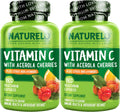 NATURELO Vitamina C con Extracto Orgánico de Acerola y Bioflavonoides Cítricos - Suplemento Vegano - 500 mg por Cápsula - 180 Cápsulas (Paquete de 2)
