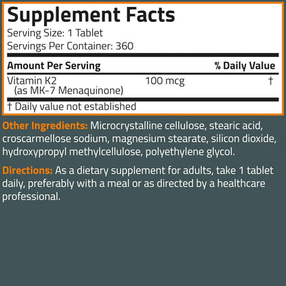 Bronson Vitamina K2 MK-7 100 mcg | 360 – Forma de K2: Opta por MK-7, ya que es la más efectiva. Bronson ofrece 100 – Image 7