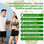 Pureverve Gominolas de Graviola Soursop - Extracto de Hojas con Musgo Marino y Zinc - Sin Azúcar, Vegano - 60 unidades