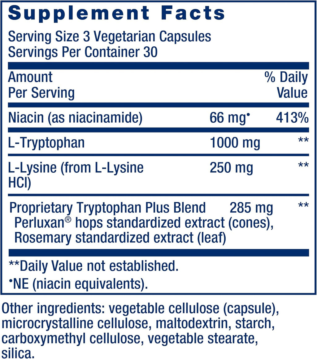 Life Extension Optimized Tryptophan Plus 1000mg, 90 Cápsulas