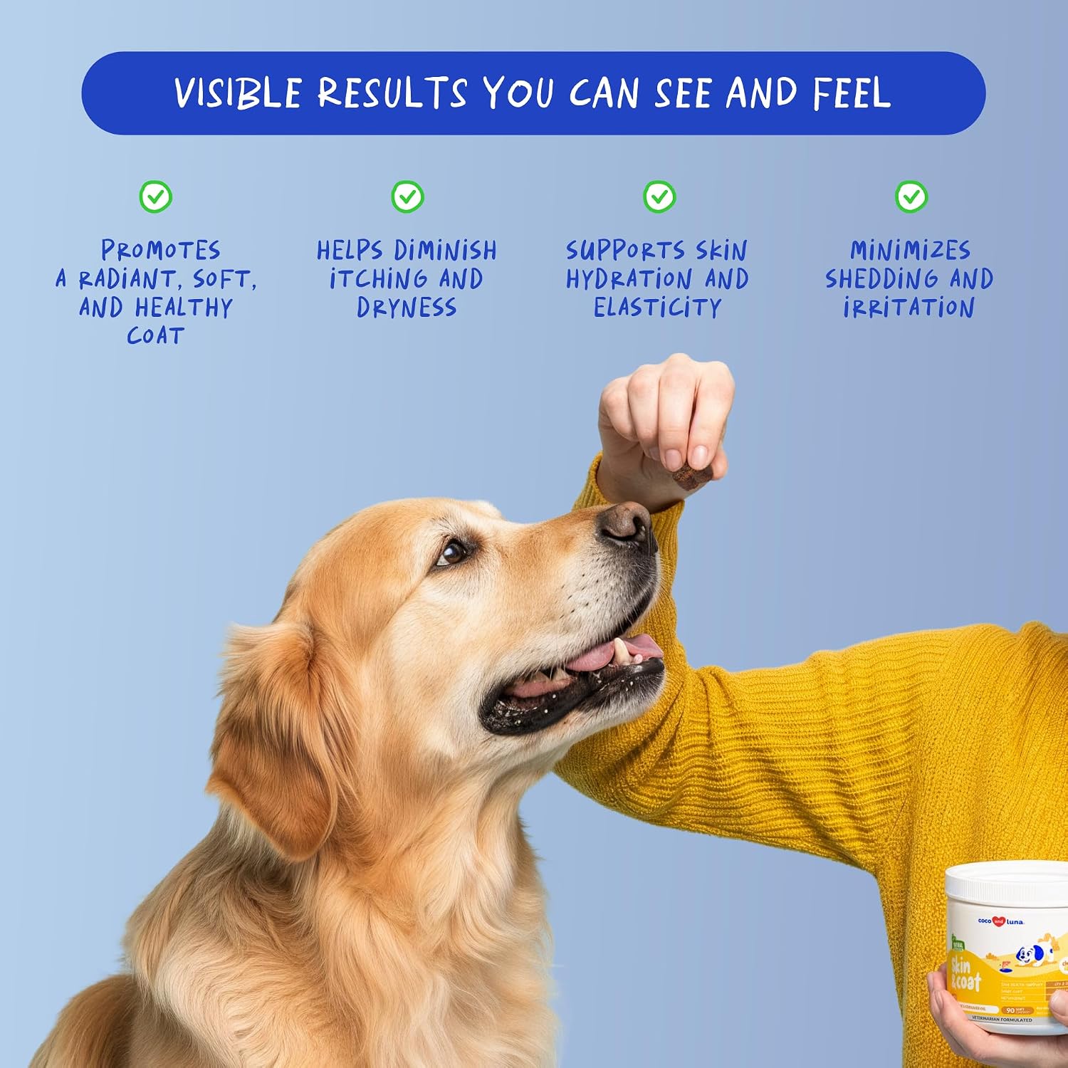 Omega 3 Fish Oil for Dogs - with Omega 3, 6, and 9, Vitamin E for Dog Shedding, Itchy, Dry Skin, Joint & Heart Support (Soft Chews)