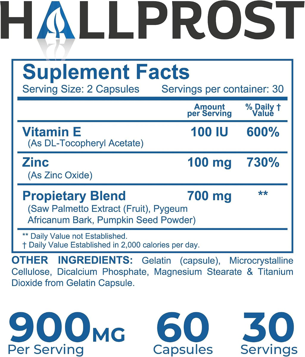 Hallusa Natural HALLPROST - 60 Cápsulas - Suplemento para la Salud de la Próstata