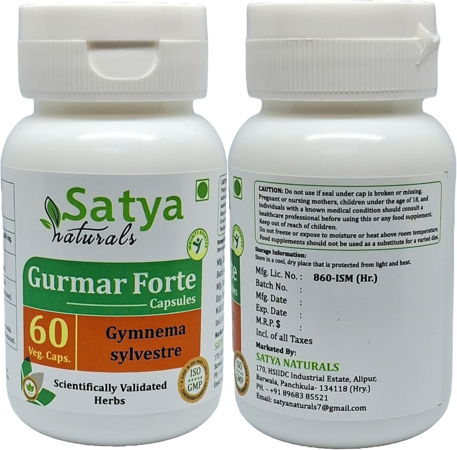 Gurmar Forte Cápsulas 500 mg - Extracto de Gudmar (Gymnema Sylvestre) - 120 Cápsulas Vegetales (2 Envases de 60)