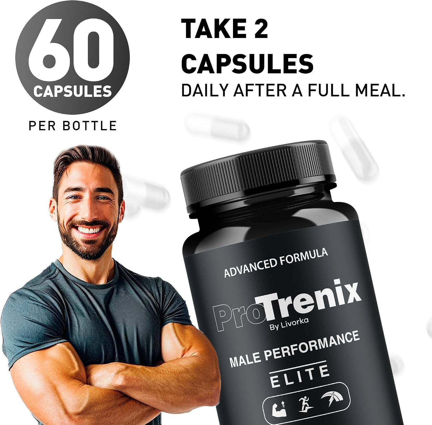 (3 Pack) ProTrenix Pills, ProTrenix Pills for Men, ProTrenix Capsules, ProTrenix Supplement Capsules All Natural Support - Premium Formula, ProTrenix Advanced Formula, 180 Capsules for 3 Month