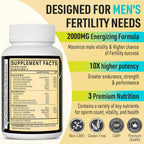 Neusupp Suplemento de Fertilidad Masculina - Vitaminas Prenatales para Hombres con CoQ10, Maca, Zinc, NAC y Folato - 90 Cápsulas