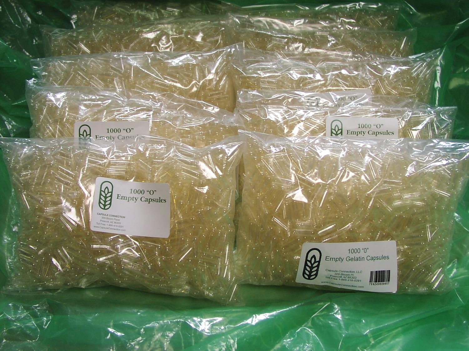 Cápsulas de Gelatina Vacías Tamaño 0 - 10,000 Unidades (10 bolsas de 1000)