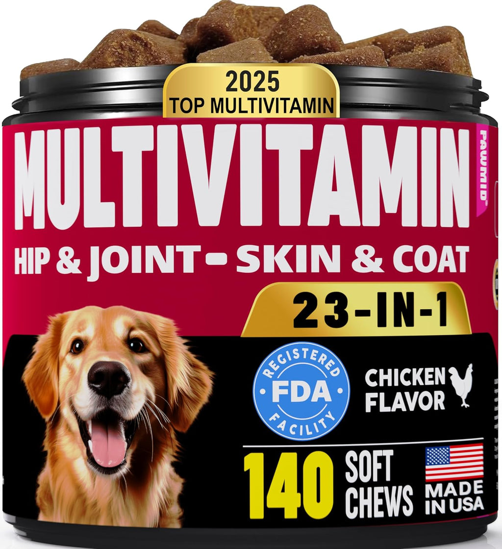 PAWMID Multivitamínicos Masticables para Perros con Probióticos - 140 Golosinas
