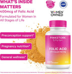 Pink Stork Ácido Fólico 400 mcg – 30 Cápsulas Vegetarianas