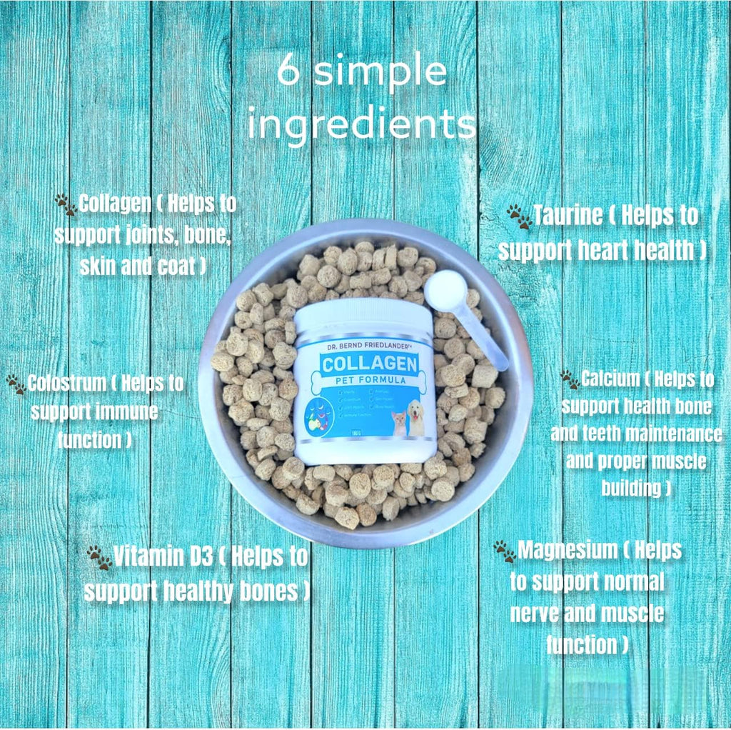Collagen Pet Formula para Perros y Gatos - Colágeno + Calostro - Articulaciones, Piel y Pelaje