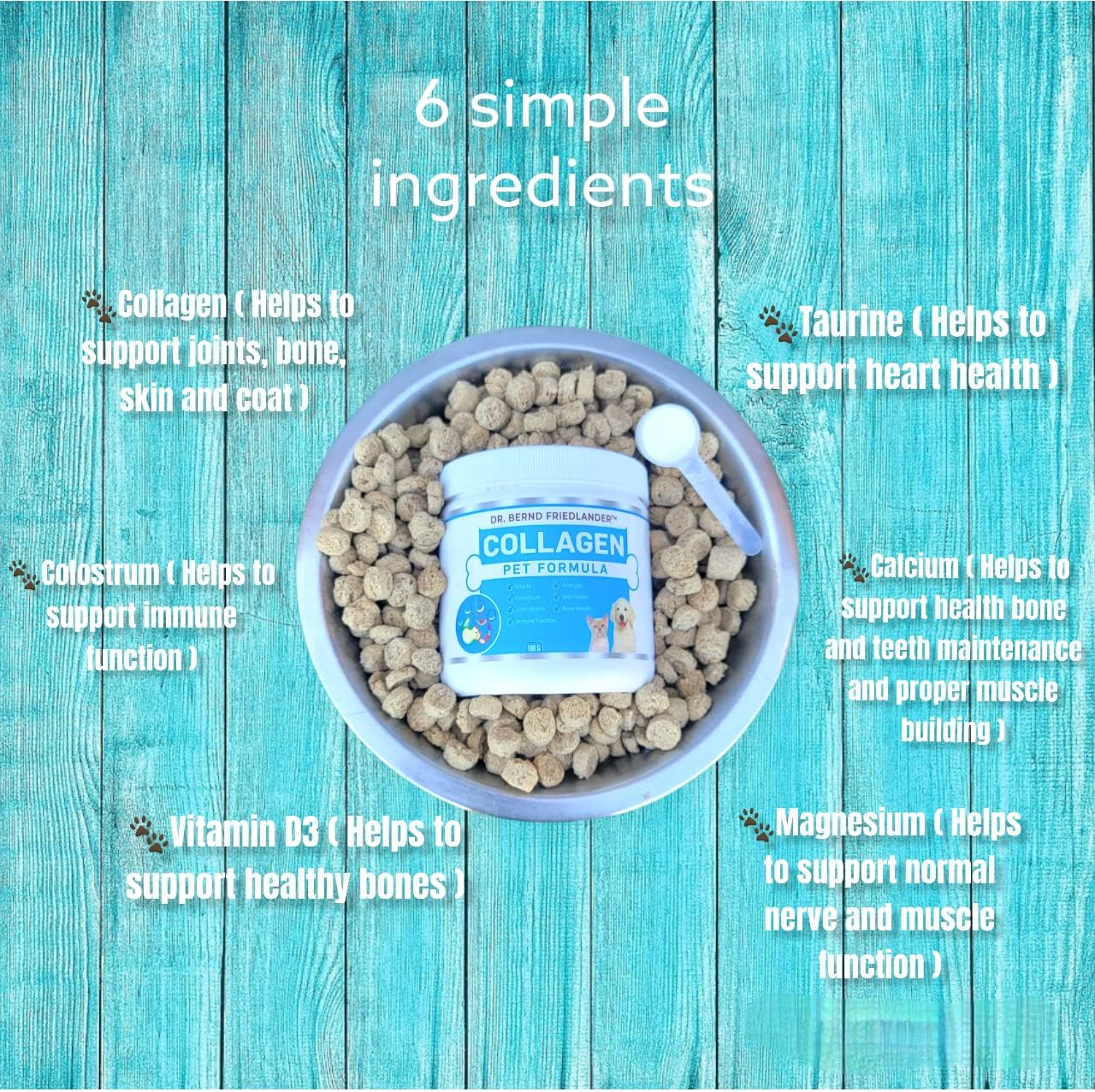 Collagen Pet Formula para Perros y Gatos - Colágeno + Calostro - Articulaciones, Piel y Pelaje