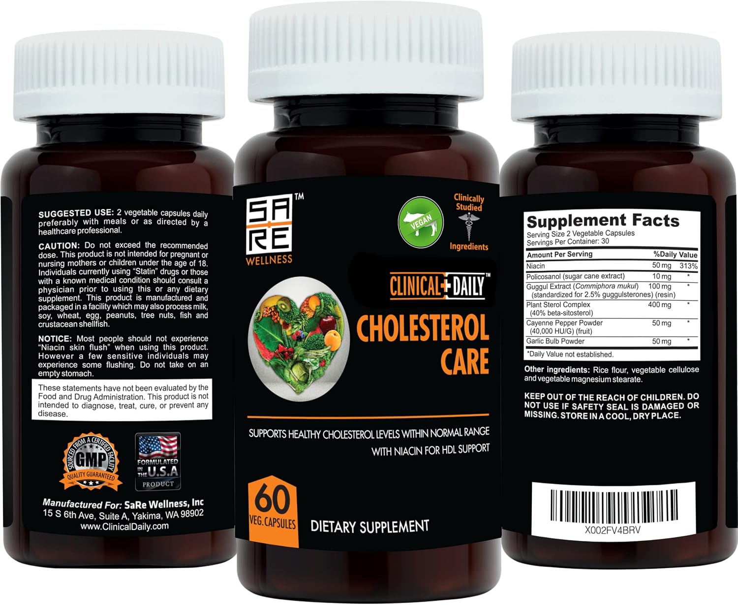 Clinical Daily Cholesterol Care – Complemento para el colesterol, 60 cápsulas veganas