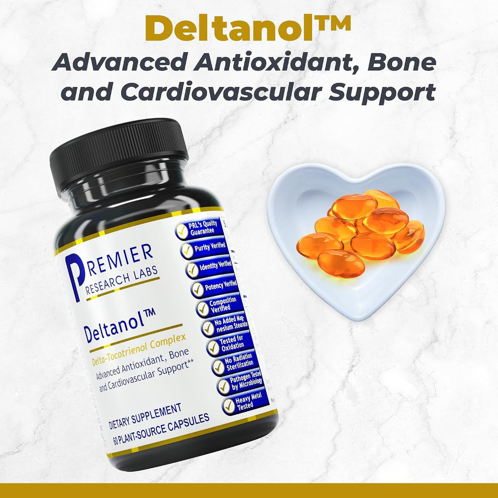 Premier Research Labs Deltanol - Tocotrienoles Vitamina E, 100 mg por Cápsula, 60 Cápsulas