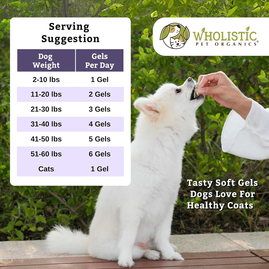 Wholistic Pet Organics Aceite de Krill para Perros y Gatos - Suplemento Antioxidante Premium - Apoyo para Piel y Pelaje con EPA, DHA, Astaxantina - Omega 3 para Perros y Gatos - 200 Cápsulas blandas