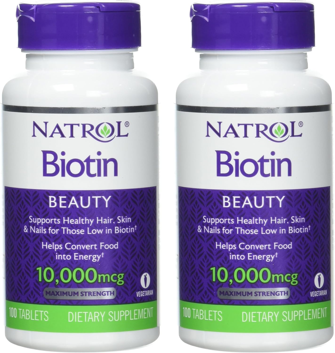 Natrol Biotin 10000 mcg - 200 comprimidos (2 envases de 100)