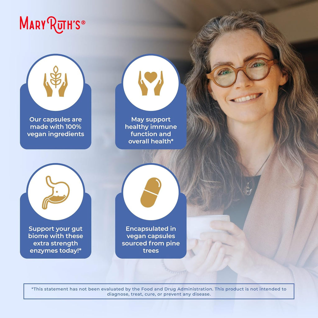 MARYRUTH'S Ultra Digestive Enzymes | 12+ Enzimas Digestivas | 60 Cápsulas Veganas