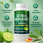 Extracto Concentrado de Bergamota Cítrica 25x, 1000mg por Dosis, 150 Cápsulas Vegetales - LaVitali