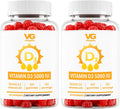 VITA GLOBE Vitamina D3 5000 IU (250 mcg) con Zinc y Equinácea - Gominolas Extra Fuertes para el Apoyo de Huesos y Sistema Inmunitario, 60 unidades (Pack de 2)
