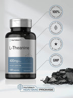 Horbäach L-Teanina 400mg 120 Cápsulas | No-GMO y Sin Gluten