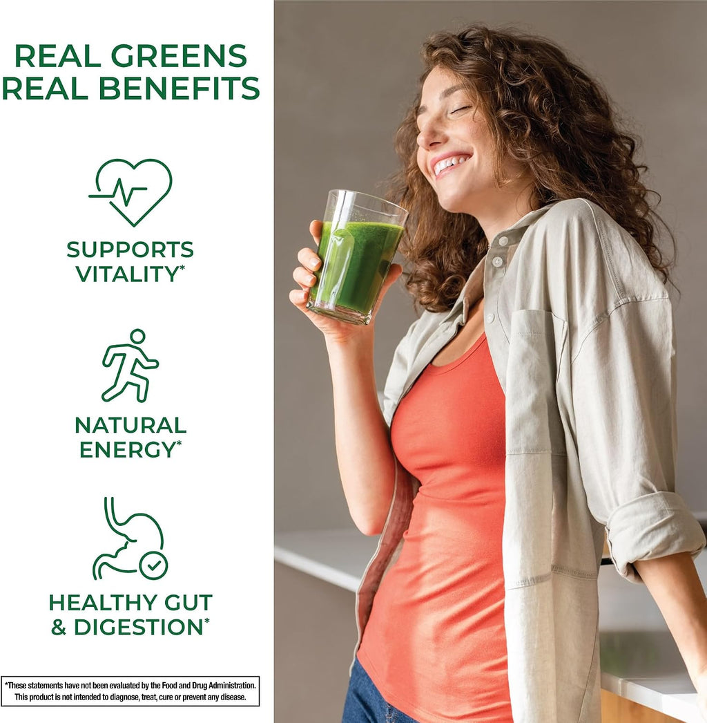 Country Farms Super Greens Power Pack, 50 Superalimentos Orgánicos, Polvo de Verduras con Probióticos para la Salud Digestiva y Alivio de la Hinchazón, Sin Sabor y Frutos del Bosque, 40 Porciones