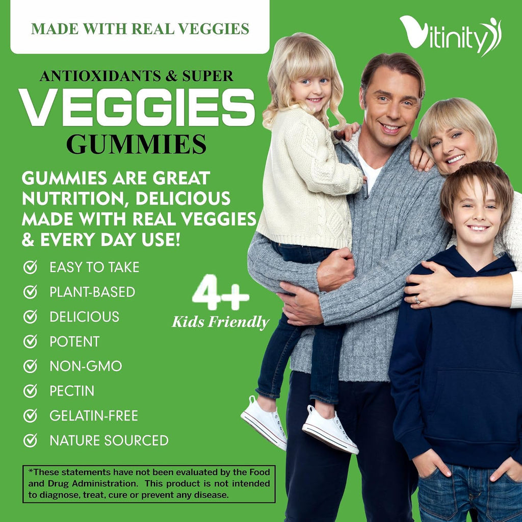 VITINITY Super Greens Multivitamin Gummies - Gominolas Multivitamínicas con 30 Superalimentos