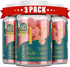 Gomitas de Biotina para el Cabello, Piel y Uñas - 3 Pack (90 Días) - Vegano - Sabor Frambuesa