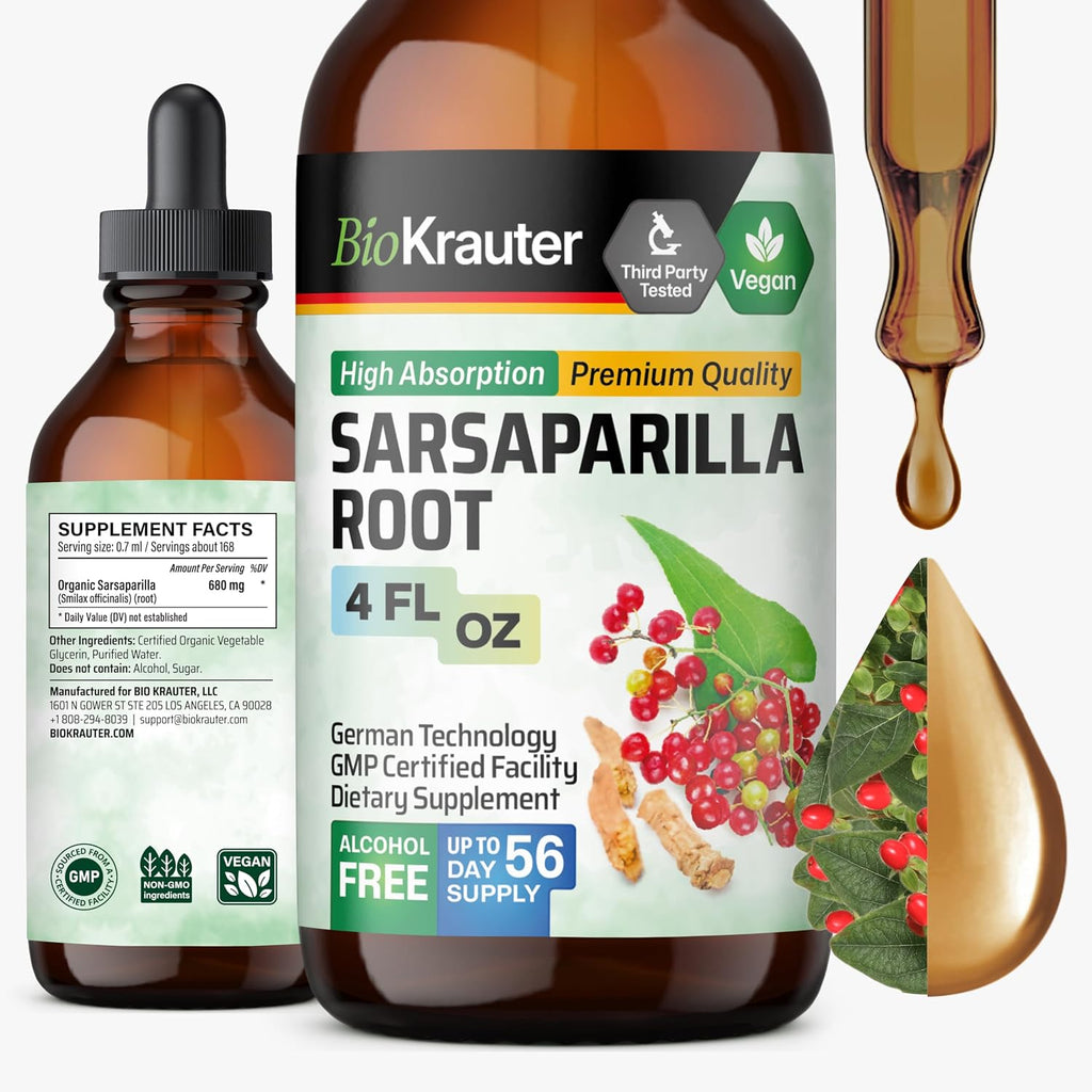 BIO KRAUTER® Extracto de Zarzaparrilla - Apoyo Hepático y Detox Natural 118 ml