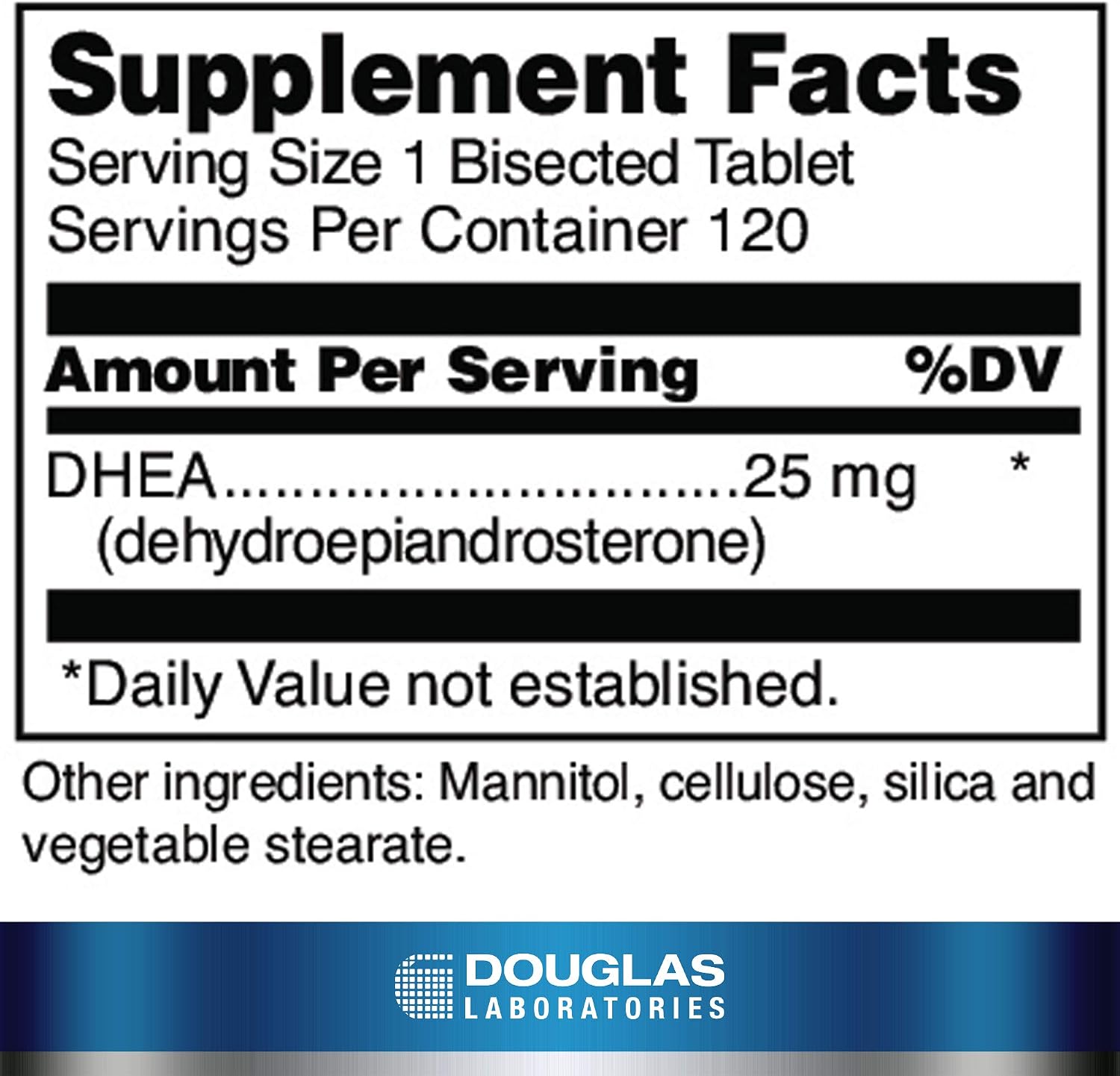 Douglas Laboratories DHEA 25 mg Comprimidos Sublinguales | 120 Comprimidos