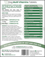 Multivitamínico 22 en 1 para perros - Vitaminas y minerales con calcio, zinc, hierro y complejo B | Apoyo inmunitario, piel, huesos y energía | Sabor pollo | 120 comprimidos