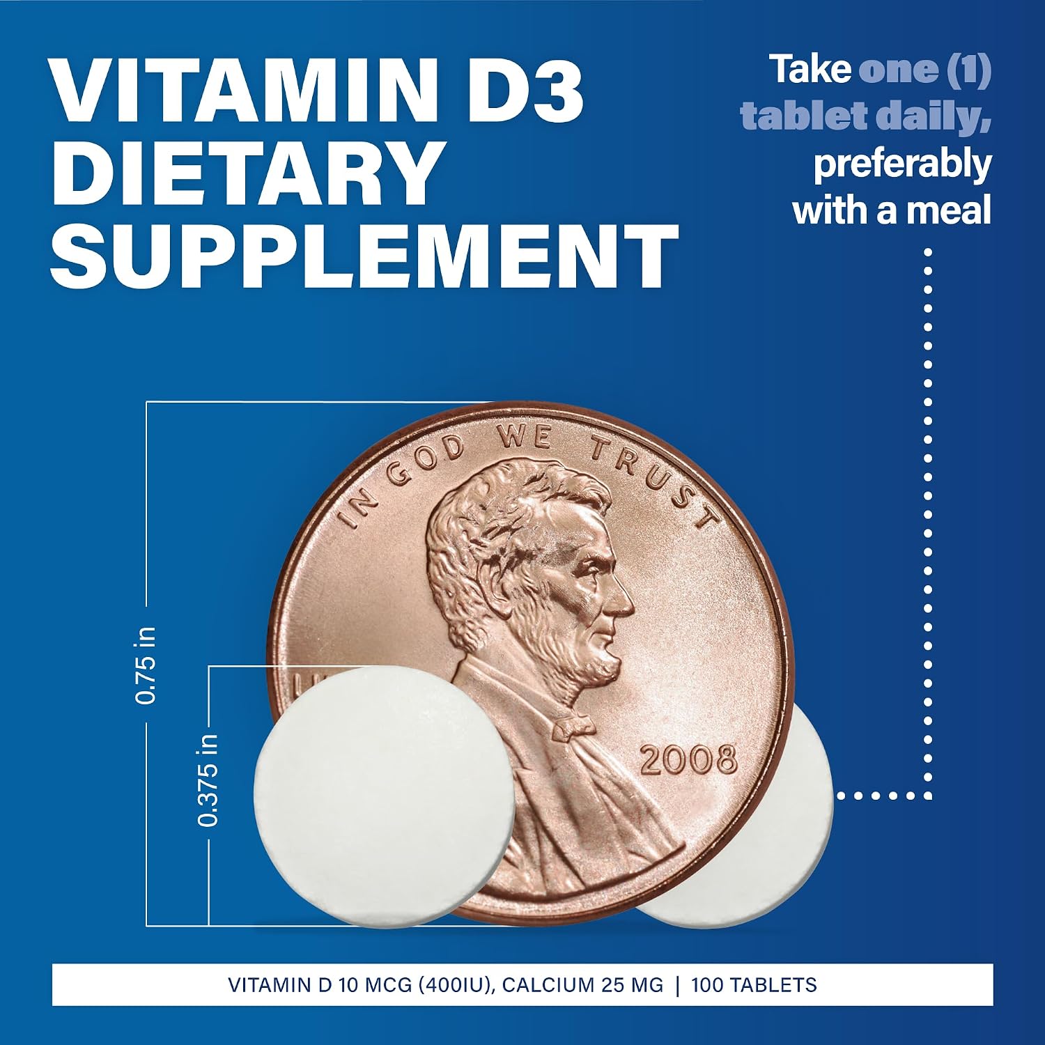 MAJOR Vitamina D3 10 mcg (400 UI) con Calcio - 100 Comprimidos (Pack de 3)