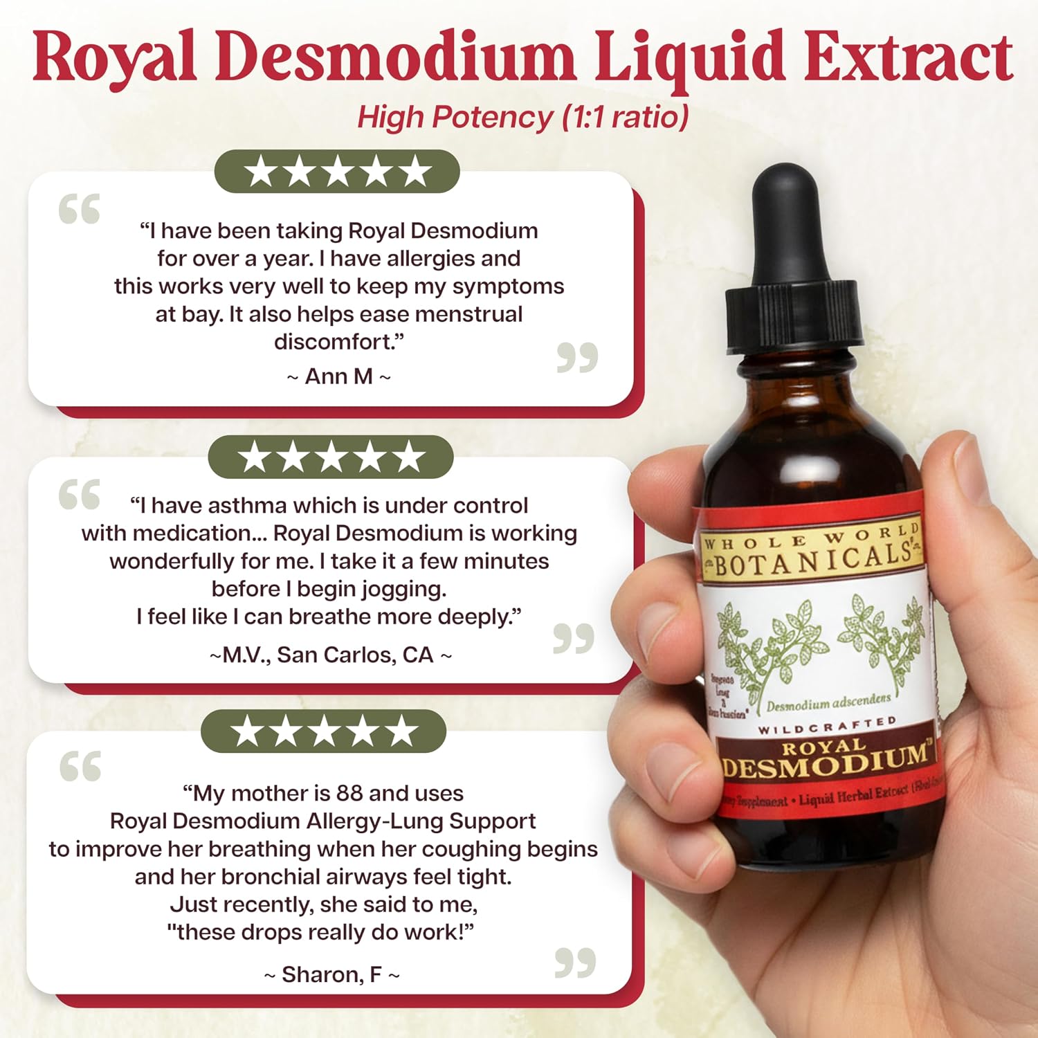 Whole World Botanicals - Royal Desmodium Apoyo Muscular y Tendinoso - 60 ml