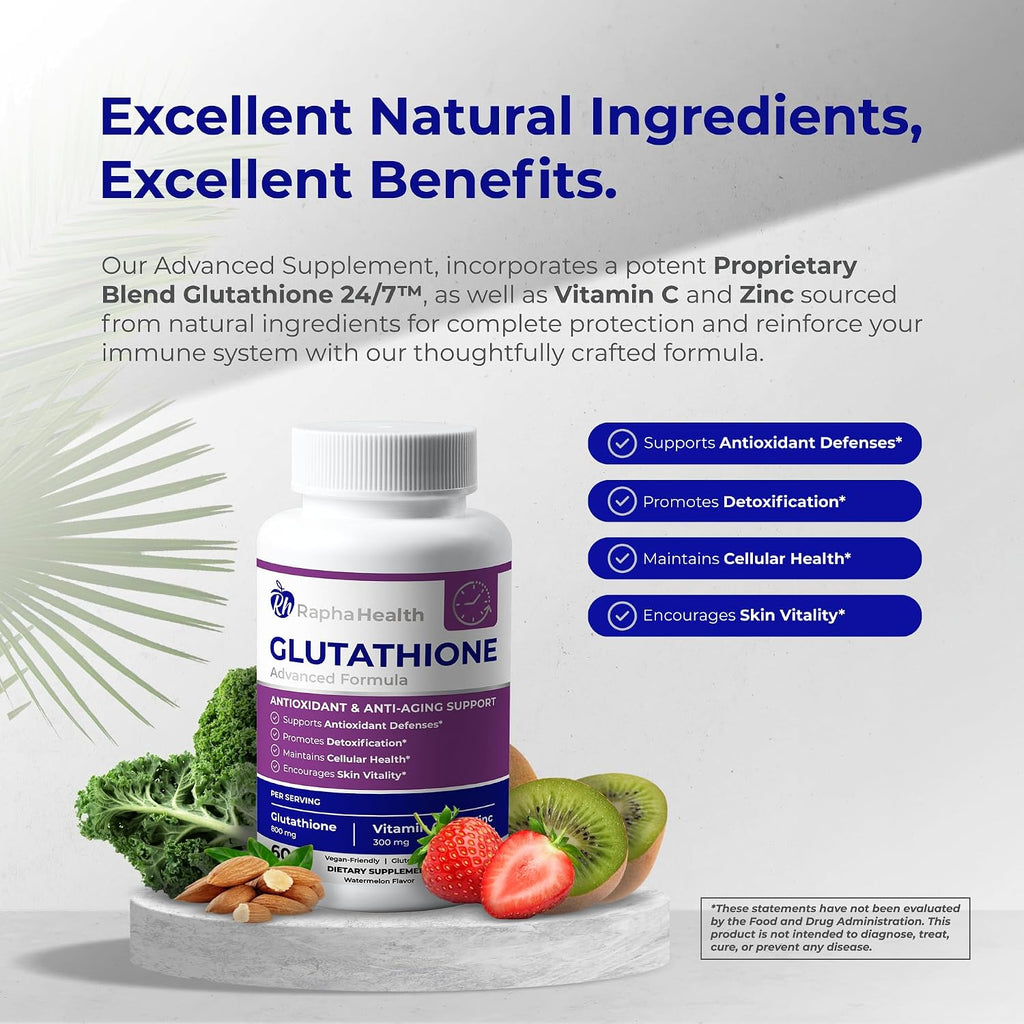 Glutathione con Vitamina C y Zinc - Pack Doble de 120 Comprimidos