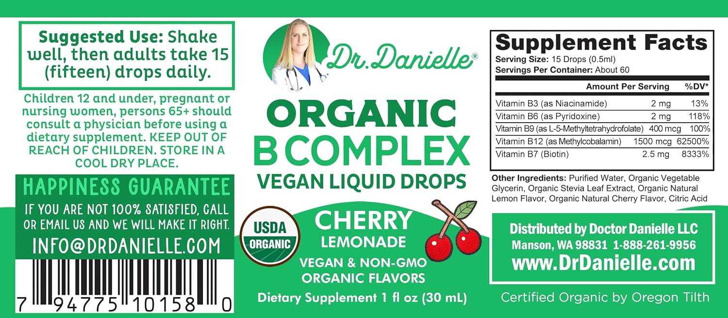 Complejo B Orgánico en Gotas Sabor Cereza | Doctor Danielle