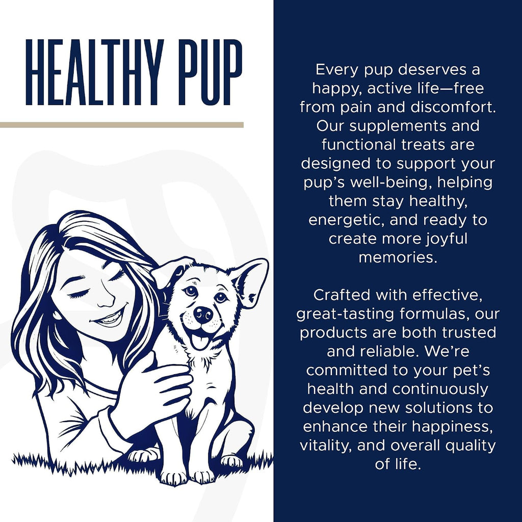 Healthy Pup Suplementos de Aceite de Pescado para Perros - 180 Golosinas Masticables - Omega 3, EPA, DHA, Biotina y Vitamina E - Piel y Pelaje Saludables