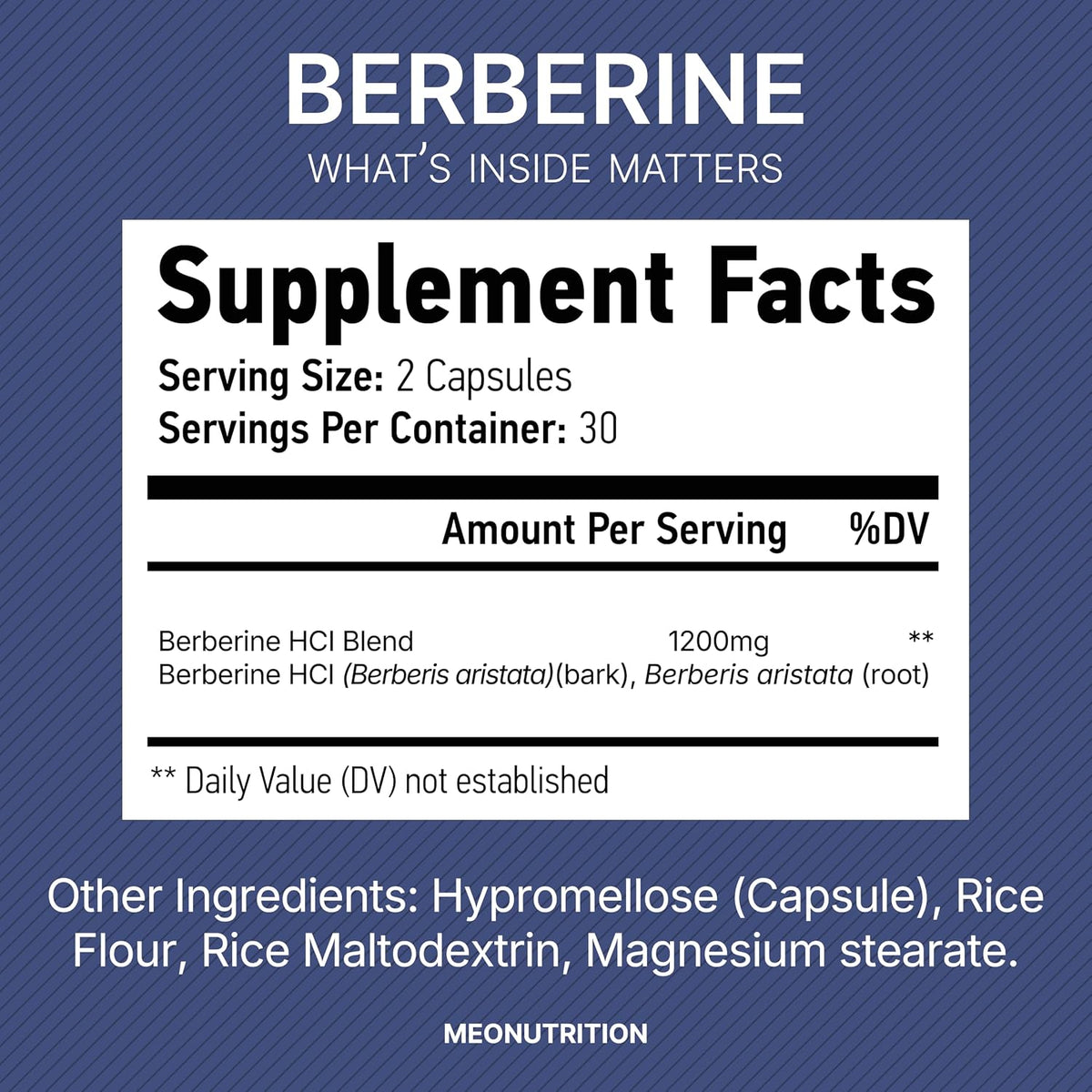Meo Nutrition Berberina 1200mg HCl - 60 Cápsulas - Apoyo Metabólico y Bienestar General - görsel 3