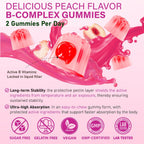 Edmmyliy Complejo B Metilado para Mujeres - Gomitas con Vitaminas B1, B2, B6, B12, Folato, Vitamina C, Magnesio y Omega 3
