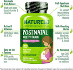 NATURELO Multivitamínico Postnatal - Complemento para Madres Lactantes - 180 Cápsulas (Pack de 2)