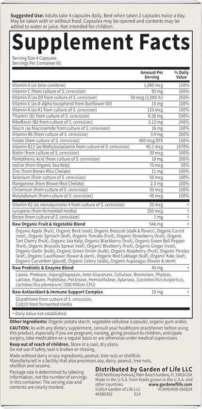 Garden of Life Vitamin Code Men 50 & Wiser – Complejo B (B1, B2, B3, B5, B6, B7, B9, B12): Cada una desempeña un – Image 9