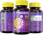 L-Tirosina 500 mg, 180 Cápsulas Veganas - NextGenU