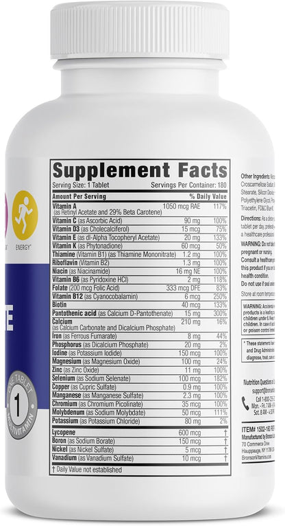 Bronson ONE Daily Multivitamínico Completo – Respaldo a la energía y vitalidad: Las vitaminas del grupo B – Image 2